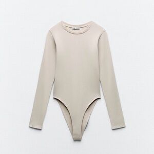 Zara Cream Long Sleeve Bodysuit
